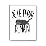 Affiche panthère noire Je le ferai demain - Planetee