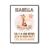 Affiche Isabella Cou Monté Girafe - Planetee