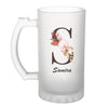Chope de bière Samira Lettre Fleur - Planetee