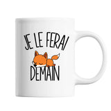 Mug Renard Je le ferai demain - Planetee