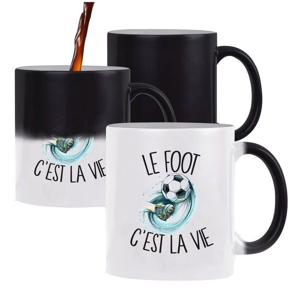 Mug magique Foot c'est la vie Football | Tasse changement de couleur - Planetee