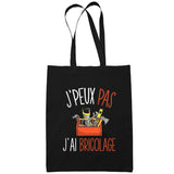 Sac Tote Bag Bricolage Je peux pas Noir - Planetee