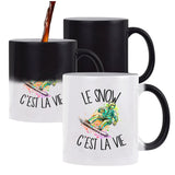 Mug magique Snowboard c'est la vie Snowboardeur et Snowboardeuse | Tasse changement de couleur - Planetee