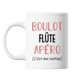 Mug Flûte C'est ma Routine Blanc - Planetee