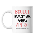 Mug Hockey Sur Glace C'est ma Routine Blanc - Planetee