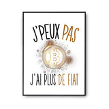 Affiche Black jack j'peux pas Blanc Premium - Planetee
