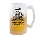 Chope de bière Waël Prénom Pilier de Bar - Planetee