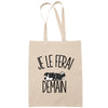 Sac Tote Bag border collie je le ferai demain beige - Planetee