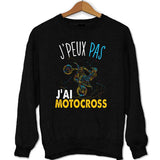 sweat J'peux pas J'ai Motocross noir - Planetee