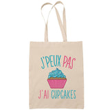 Sac Tote Bag J'peux pas Cupcakes beige - Planetee