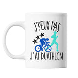 Mug Duathlon j'peux pas Blanc - Planetee