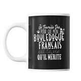 Mug Bouledogue français Je travaille dur - Planetee