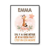 Affiche Emma Cou Monté Girafe - Planetee