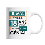 Mug Anniversaire Génial 18 ans - Planetee