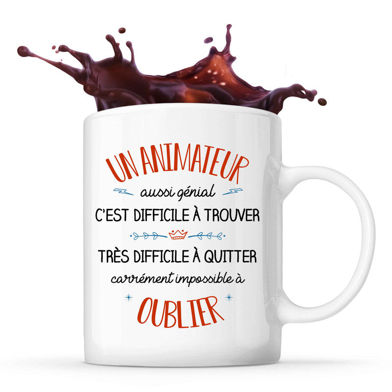 Cadeau animateur  Idée cadeau mug prénom animateur en or