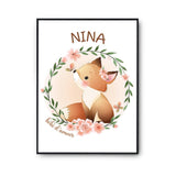 Affiche Nina Bébé d'amour Renard - Planetee