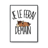 Affiche cheval poney Je le ferai demain - Planetee