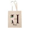 Tote Bag beige Hanaé Lettre Fleur - Planetee