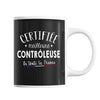 Mug Femme Contrôleuse Meilleure de France | Tasse Noire métier - Planetee