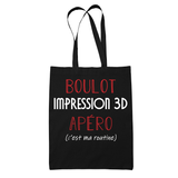 Sac Tote Bag Impression 3d C'est ma Routine - Planetee