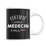 Mug Homme Médecin Meilleur de France | Tasse Noire métier - Planetee