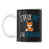 Mug Méditation renard j'peux pas Noir - Planetee