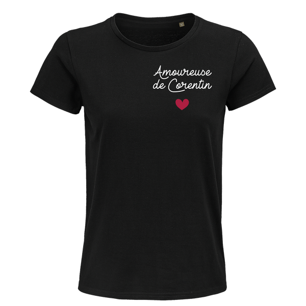 T-shirt couple Amoureux-se de XX | Prénom Personnalisable - Planetee
