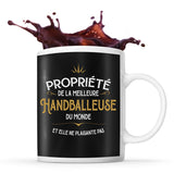 Mug noir Propriété de la Meilleure Handballeuse - Planetee