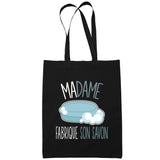 Sac Tote Bag Fabrication Savon Je peux pas Noir - Planetee