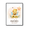 Affiche Mathéo bébé d'amour abeille - Planetee