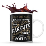 Mug noir Femme Parfaite Soeur - Planetee