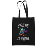 Sac Tote Bag Athétisme Je peux pas Noir - Planetee