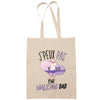 Sac Tote Bag J'peux pas The walking dad beige - Planetee
