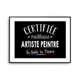 Affiche Artiste peintre Femme Métier Meilleure de France - Planetee