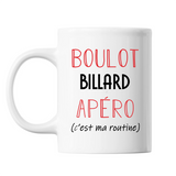 Mug Billard C'est ma Routine Blanc - Planetee
