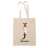Tote Bag beige Jeannine Lettre Fleur - Planetee