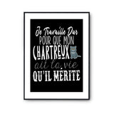 Affiche Chartreux Je travaille dur - Planetee