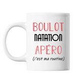 Mug Natation C'est ma Routine Blanc - Planetee