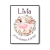 Affiche Livia Amour et Biberon de Lait Vache - Planetee