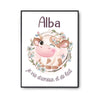 Affiche Alba Amour et Biberon de Lait Vache - Planetee