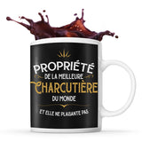 Mug noir Propriété de la Meilleure Charcutière - Planetee