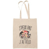 Sac Tote Bag J'peux pas Cyclisme vélo beige - Planetee