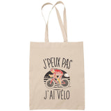 Sac Tote Bag J'peux pas Cyclisme vélo beige - Planetee