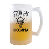 Chope de bière Compta j'peux pas - Planetee