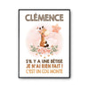 Affiche Clémence Cou Monté Girafe - Planetee