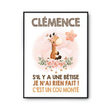 Affiche Clémence Cou Monté Girafe - Planetee