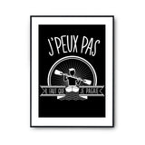 Affiche Kayak pagayer j'peux pas Noir - Planetee