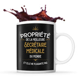 Mug noir Propriété de la Meilleure Secrétaire Médicale - Planetee