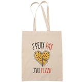 Sac Tote Bag J'peux pas Pizza beige - Planetee