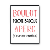 Affiche Pelote Basque C'est ma Routine - Planetee